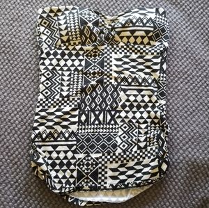 🛍Aztec Tribal Stretchy Tube Top Black & White